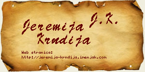 Jeremija Krndija vizit kartica